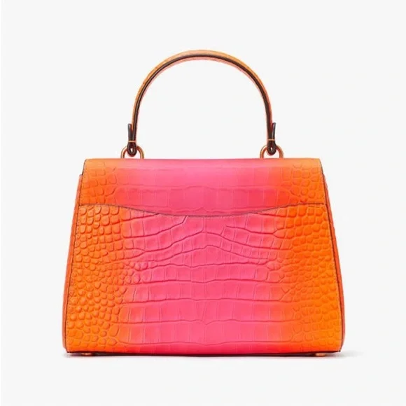 Kate Spade ♠️ New York Katy Ombré Croc Embossed Leather Medium Top Handle - Picture 16 of 16